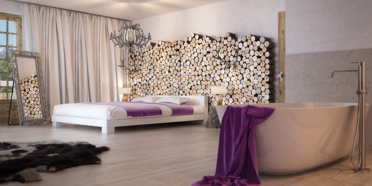 Bergwelt Visualisierung Schlafzimmer