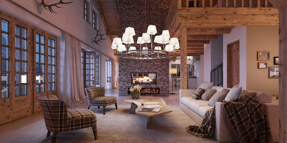 Bergwelt Visualisierung Wohnzimmer